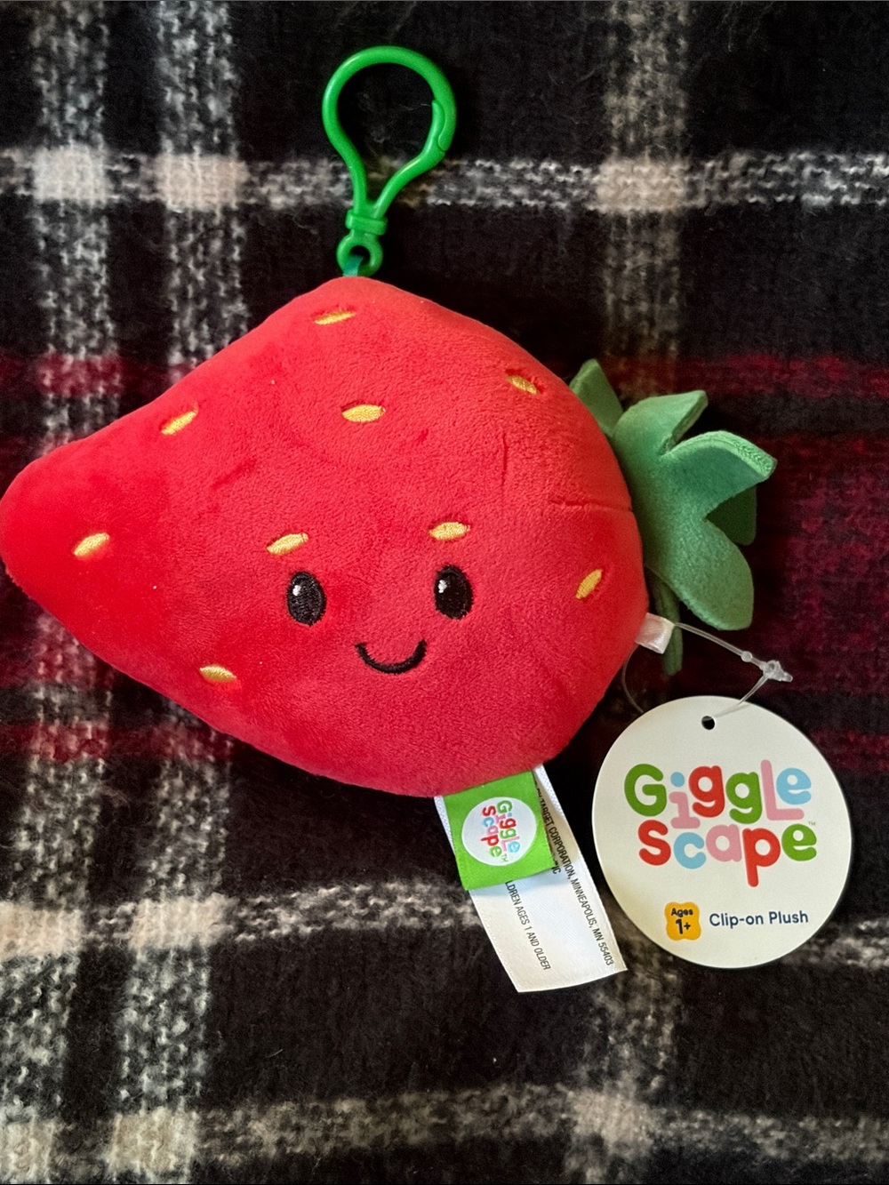 Giggle Scale Strawberry Clip-On Plush Toy